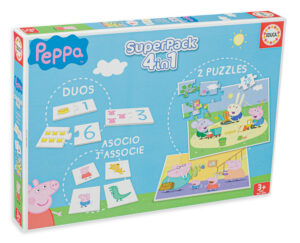 Детски пъзел и игра Educa 4 в 1 - Прасенцето Пепа