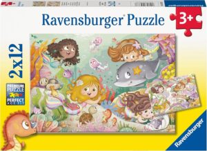 Детски пъзел Ravensburger от 2 x 12 части - Русалки