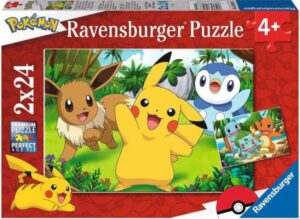 Детски пъзел Ravensburger от 2 x 24 части - Пикачу и приятели