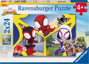 Детски пъзел Ravensburger от 2 x 24 части - Спайди и неговите невероятни приятели