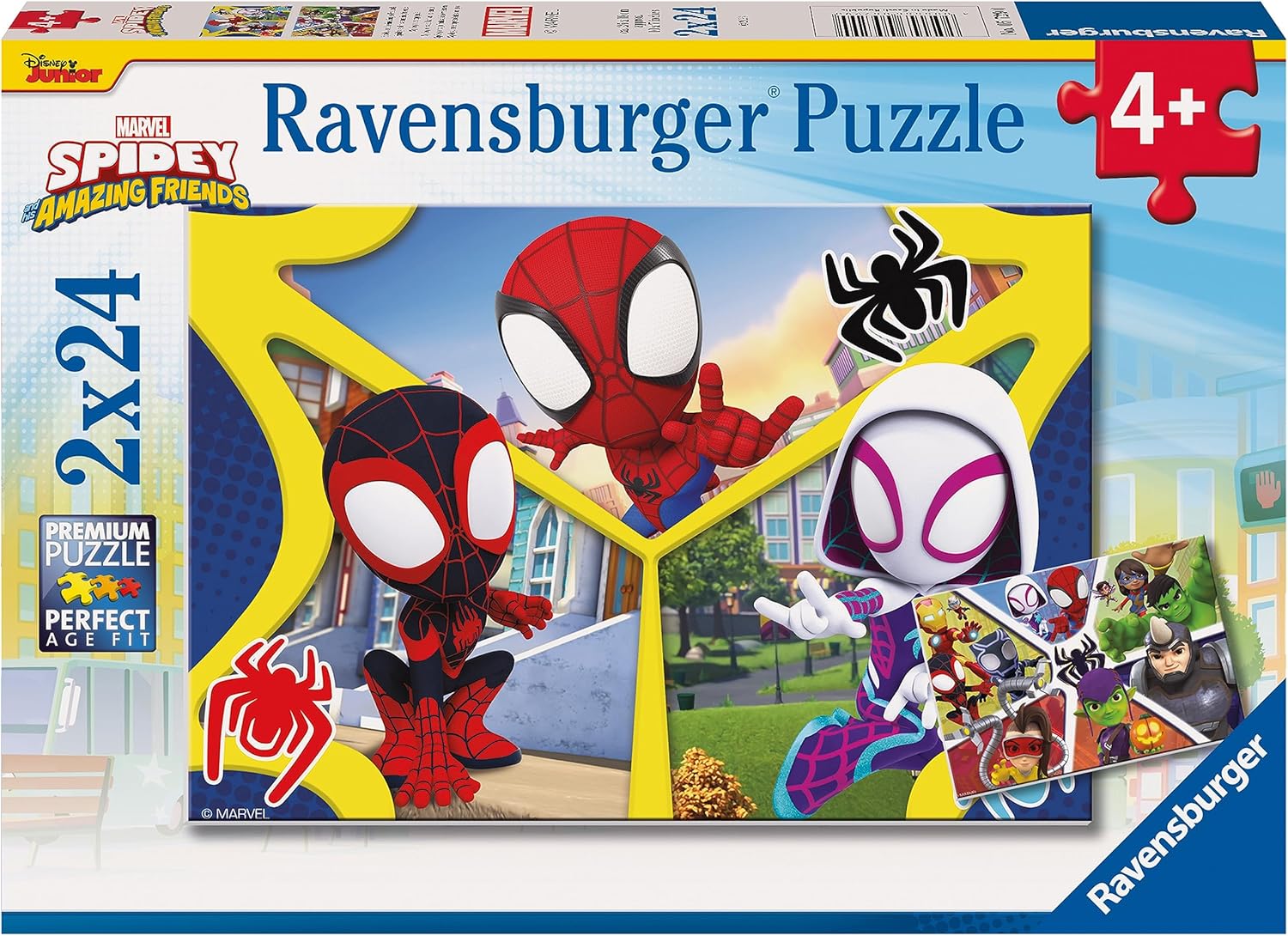 Детски пъзел Ravensburger от 2 x 24 части - Спайди и неговите невероятни приятели