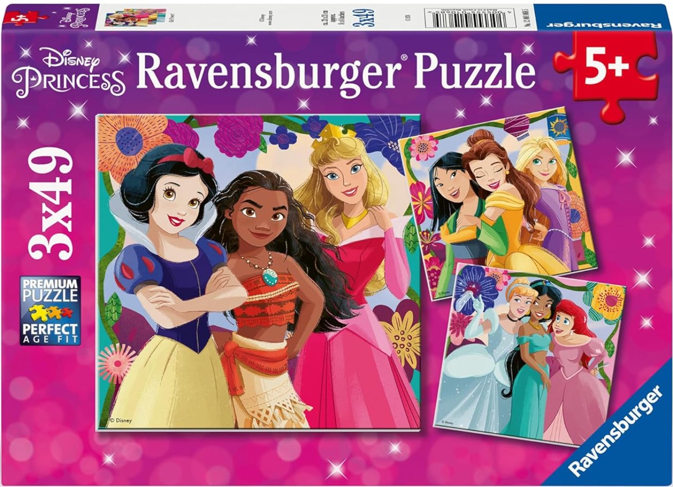 Детски пъзел Ravensburger 3 x 49 части - Дисни принцеси