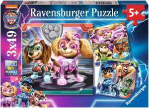 Детски пъзел Ravensburger 3 x 49 части - Пес патрул: Супер филмът