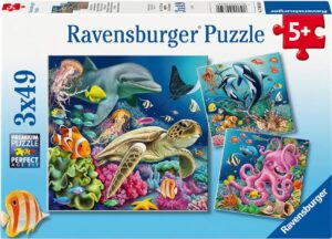 Детски пъзел Ravensburger 3 x 49 части - Под водата