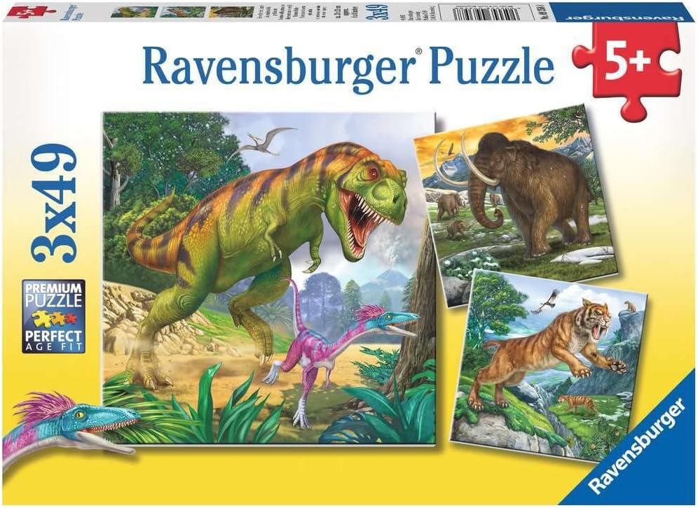 Детски пъзел Ravensburger 3 x 49 части - Праисторически владетели