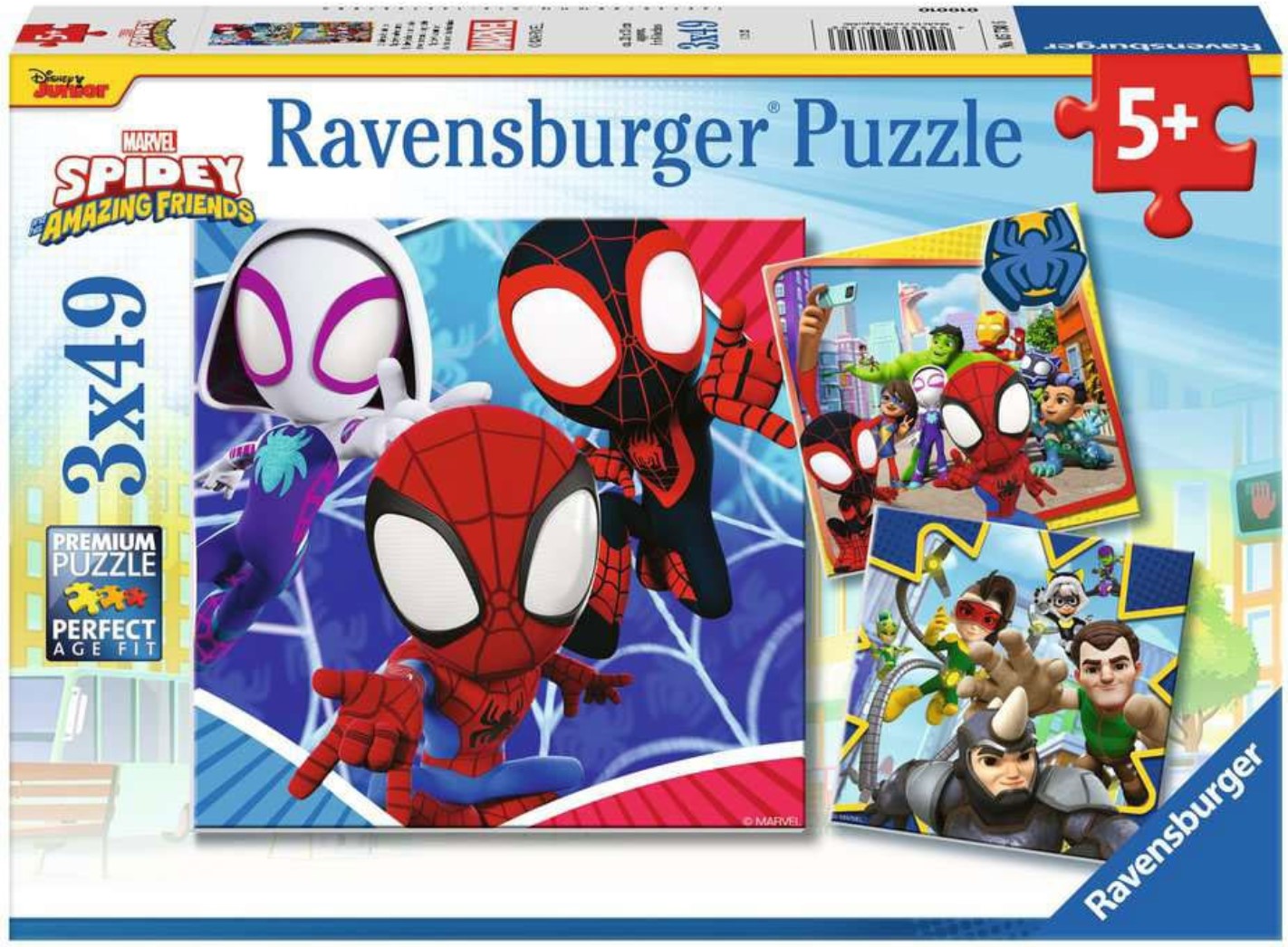Детски пъзел Ravensburger 3 x 49 части - Спайди и неговите невероятни приятели
