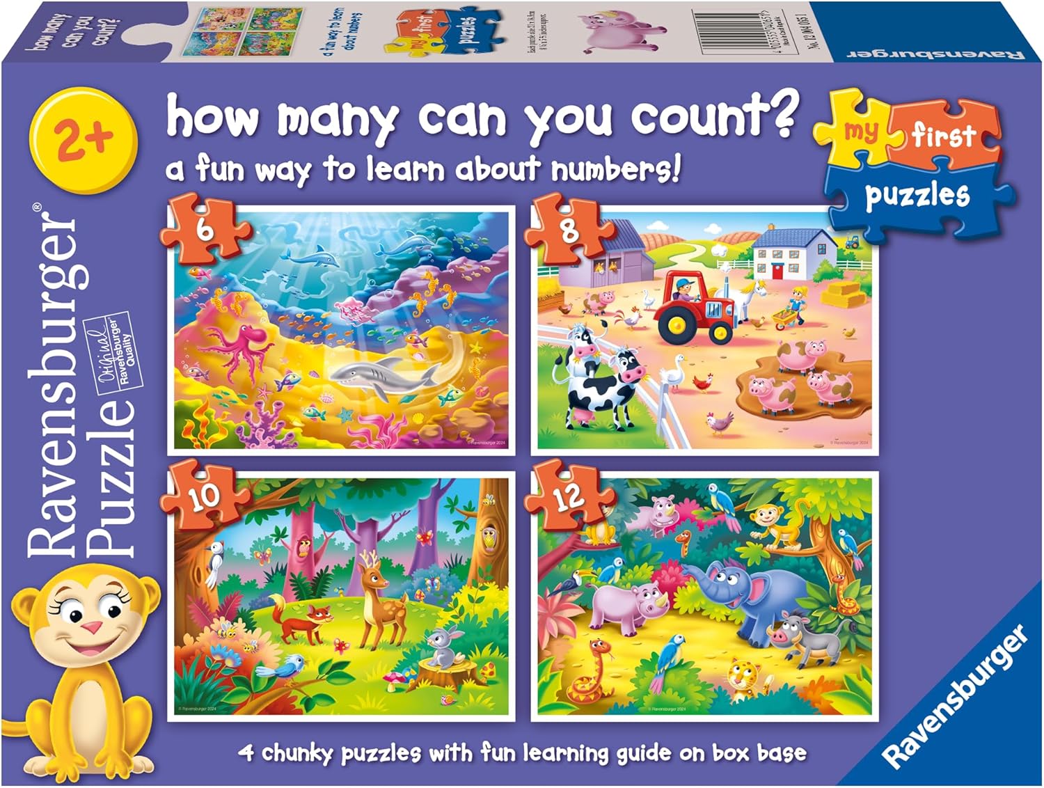 Детски пъзел Ravensburger 4 в 1 - Колко можеш да преброиш?