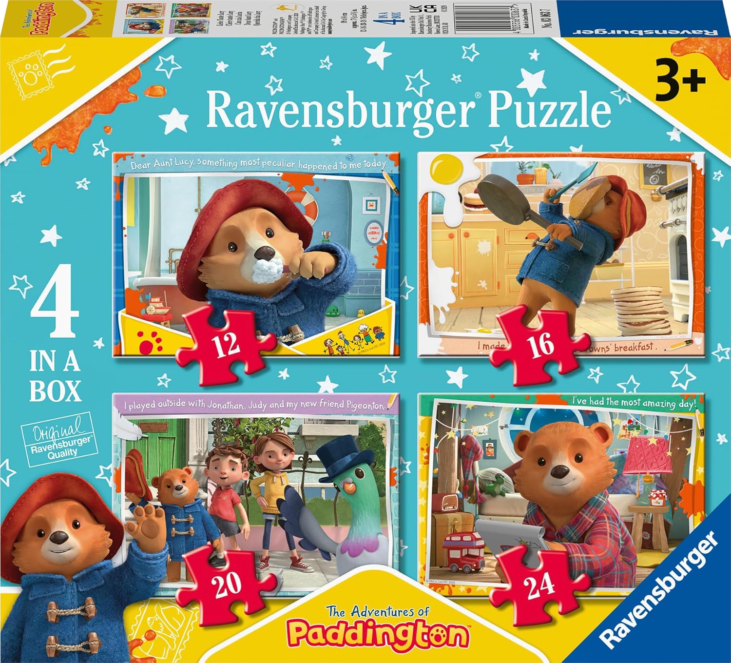 Детски пъзел Ravensburger 4 в 1 - Приключенията на Падингтън