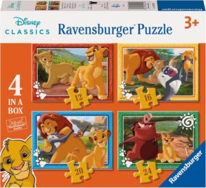 Детски пъзел Ravensburger 4 в 1 - Цар Лъв