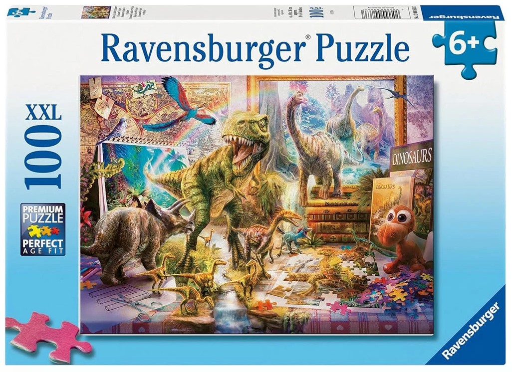 Детски пъзел Ravensburger от 100 XXL части - Динозаврите оживяват