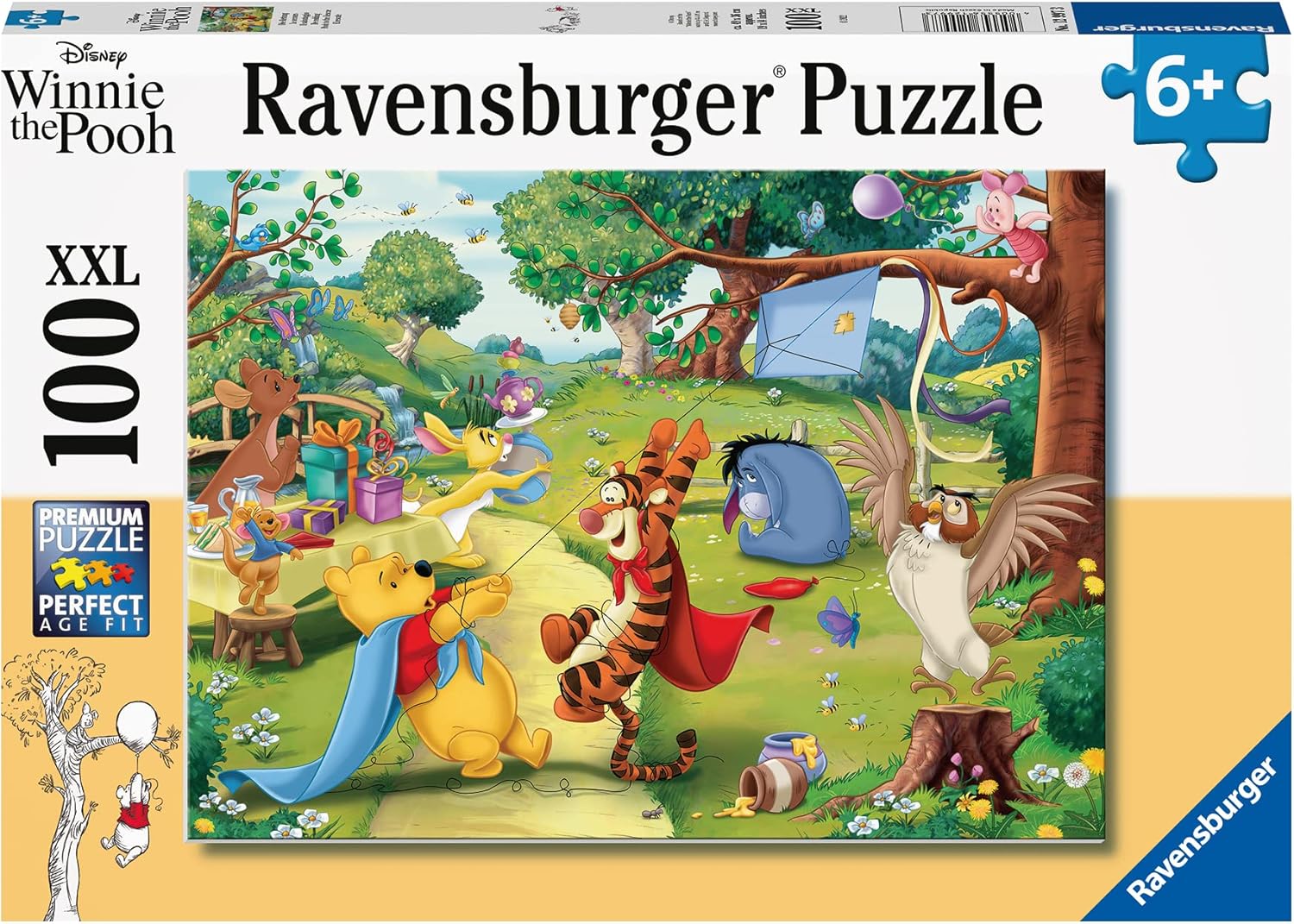 Детски пъзел Ravensburger от 100 XXL части - Мечо Пух идва на помощ