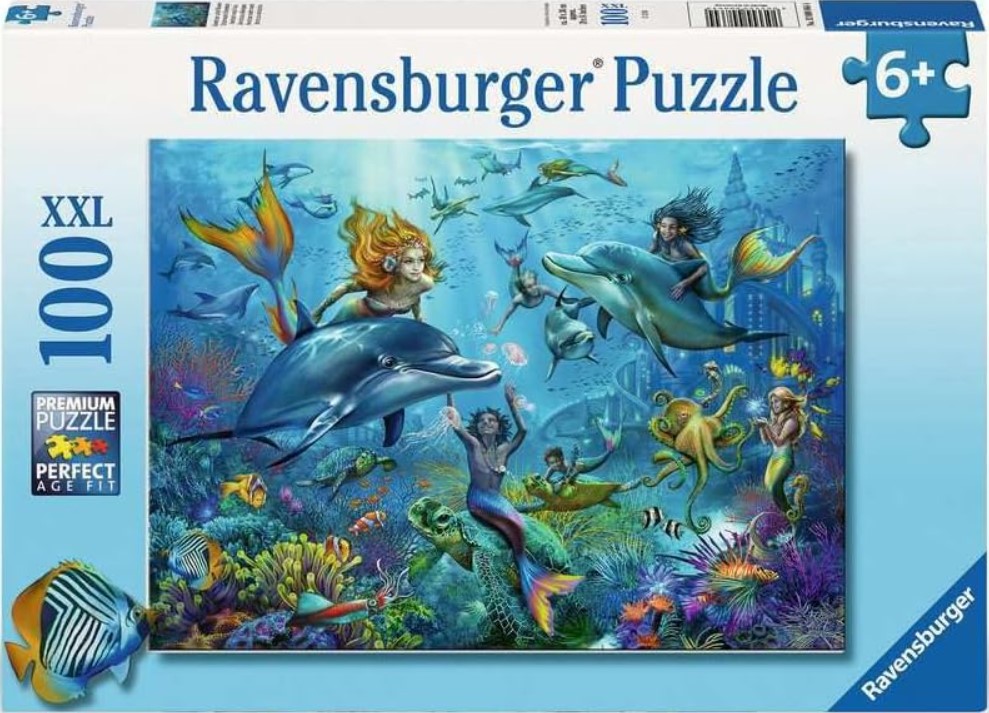 Детски пъзел Ravensburger от 100 XXL части - Подводно приключение