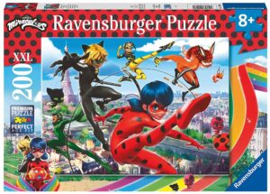 Детски пъзел Ravensburger от 200 XXL части - Мега-чудесата на Калинката и Черния котарак