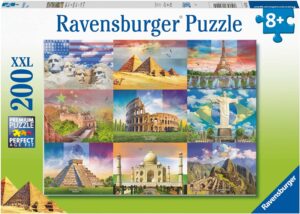 Детски пъзел Ravensburger от 200 XXL части - Световни забележителности