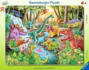 Детски пъзел Ravensburger от 30 части - Динозавърски рев