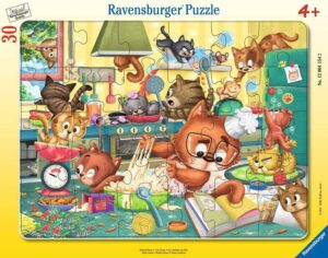 Детски пъзел Ravensburger от 30 части - Котешки хаос