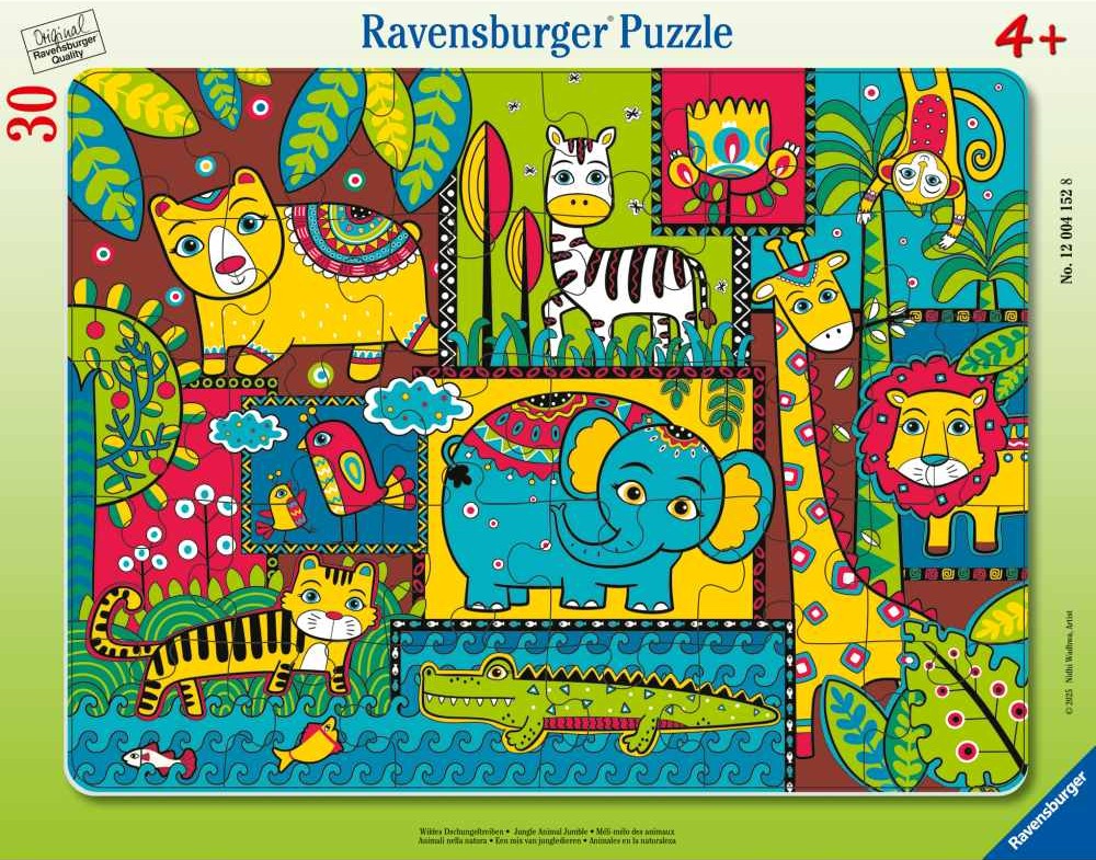 Детски пъзел Ravensburger от 30 части - Животни от джунглата