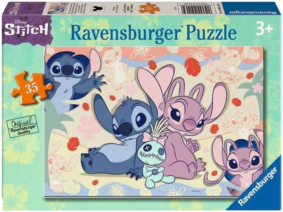 Детски пъзел Ravensburger от 35 части - Стич, Ейнджъл и Скрамп
