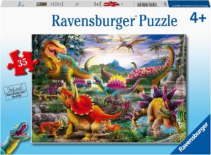 Детски пъзел Ravensburger от 35 части - Терорът на Т-Рекс