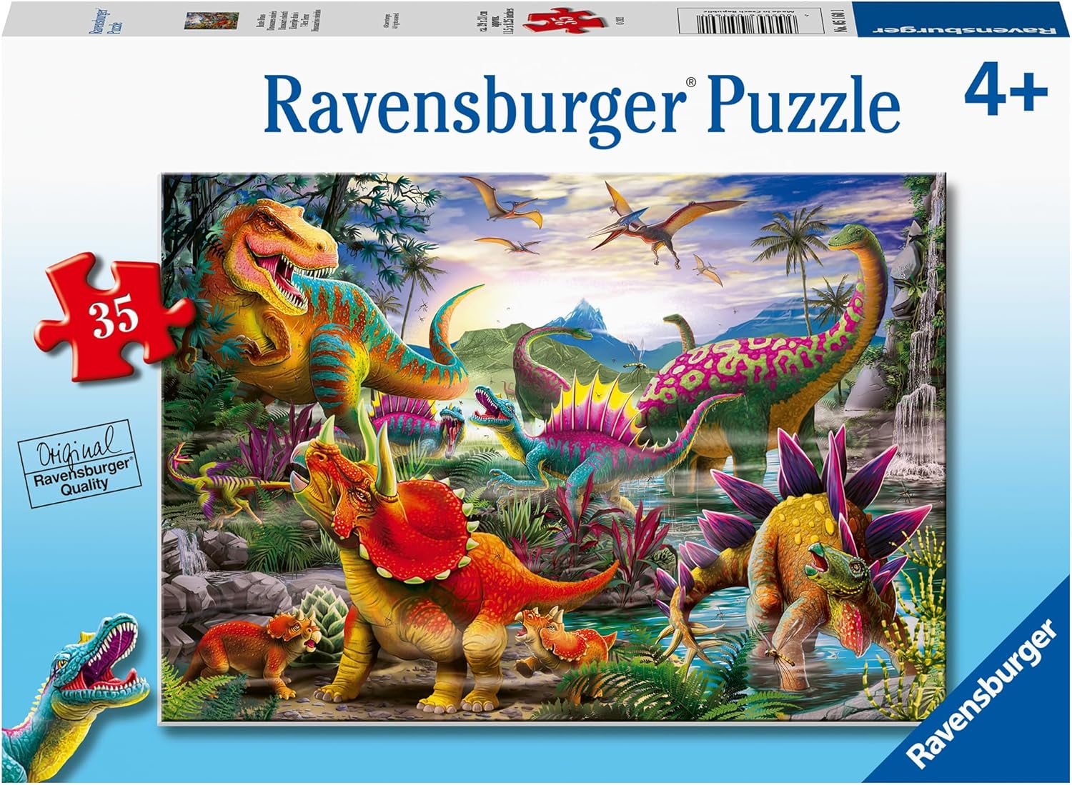 Детски пъзел Ravensburger от 35 части - Терорът на Т-Рекс