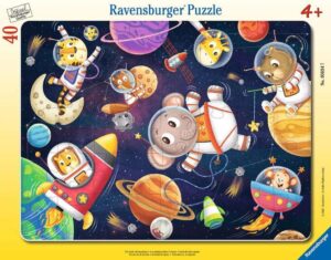 Детски пъзел Ravensburger от 40 части - Астронавти животни