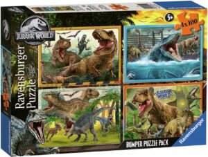 Детски пъзел Ravensburger от 4 x 100 части - Джурасик свят