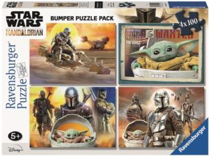 Детски пъзел Ravensburger от 4 x 100 части - Междузвездни войни: Мандалорецът