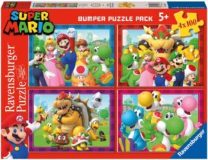 Детски пъзел Ravensburger от 4 x 100 части - Супер Марио