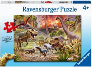 Детски пъзел Ravensburger от 60 части - Битката на динозаврите