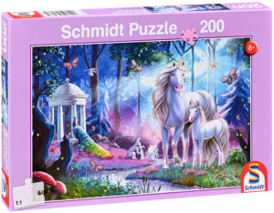 Детски пъзел Schmidt от 200 части - Еднорог със своето малко жребче