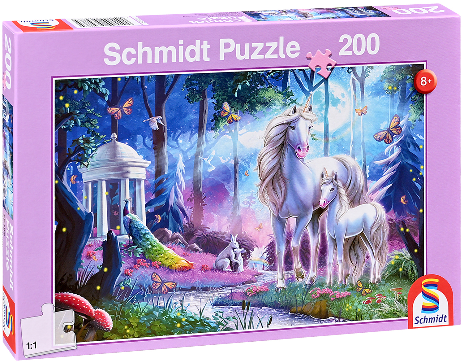 Детски пъзел Schmidt от 200 части - Еднорог със своето малко жребче