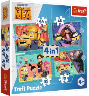 Детски пъзел Trefl 4 в 1 - Луди миньони