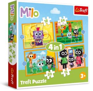 Пъзел Trefl 4 в 1 - Запознайте се с Майло и неговите приятели
