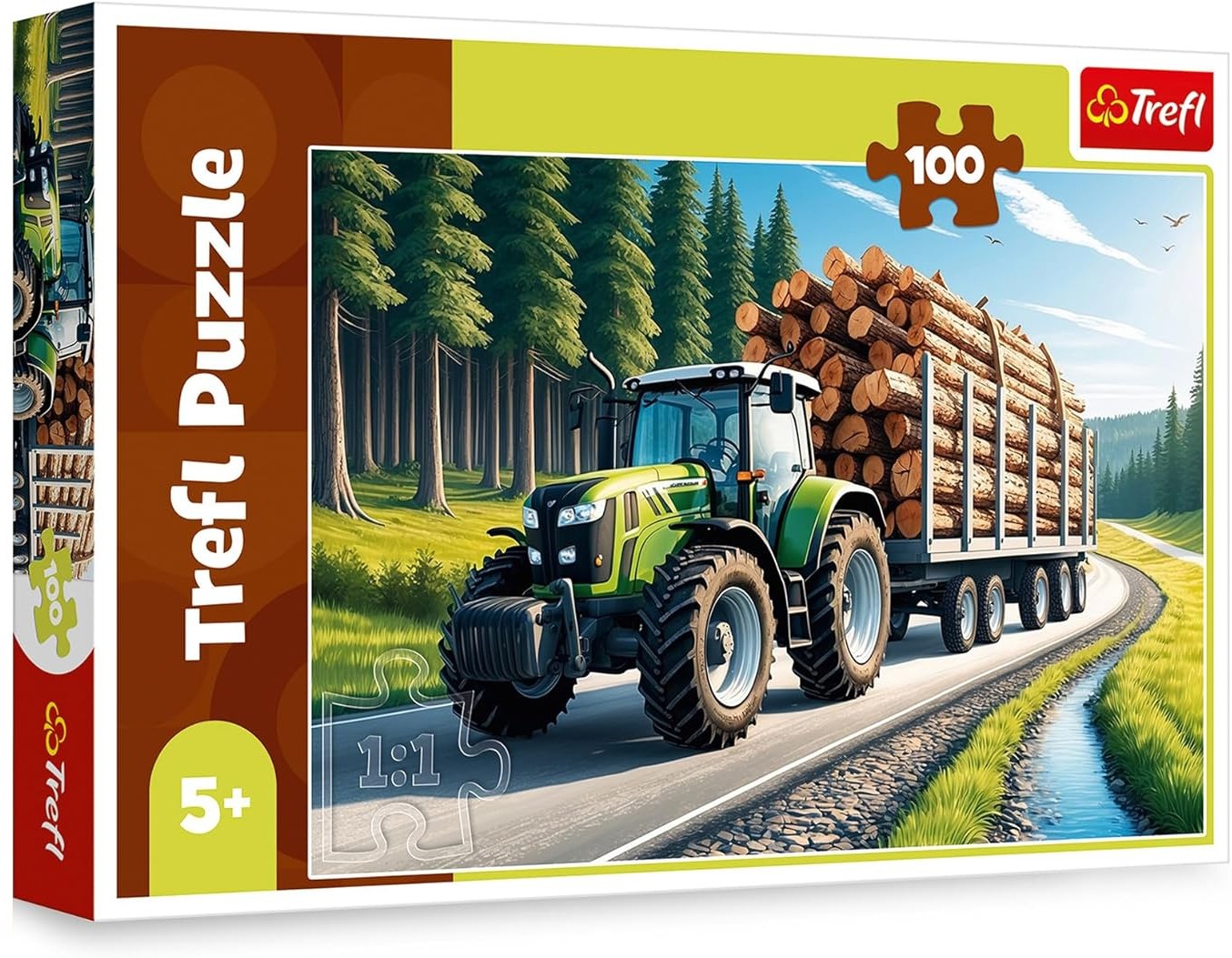 Детски пъзел Trefl от 100 части - Горски трактор