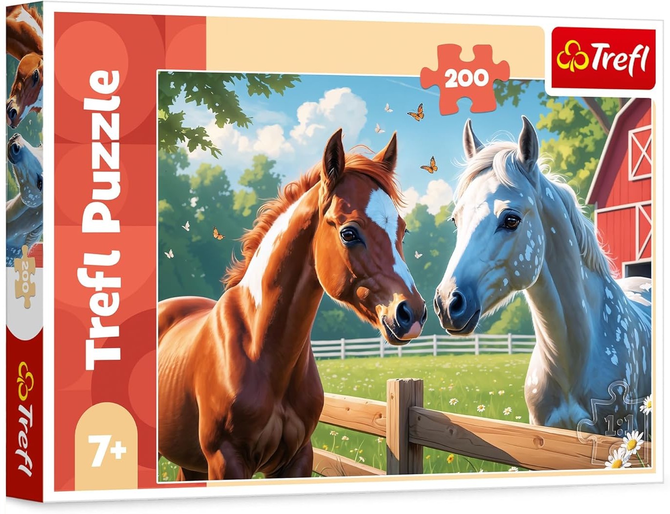 Детски пъзел Trefl от 200 части - Коне на поляната
