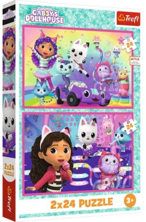 Детски пъзел Trefl от 2 x 24 части - Игра с Габи