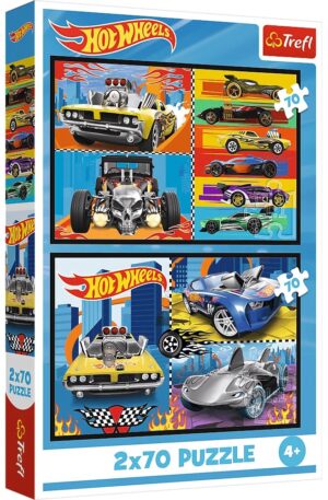 Детски пъзел Trefl от 2 x 70 части - Hot Wheels