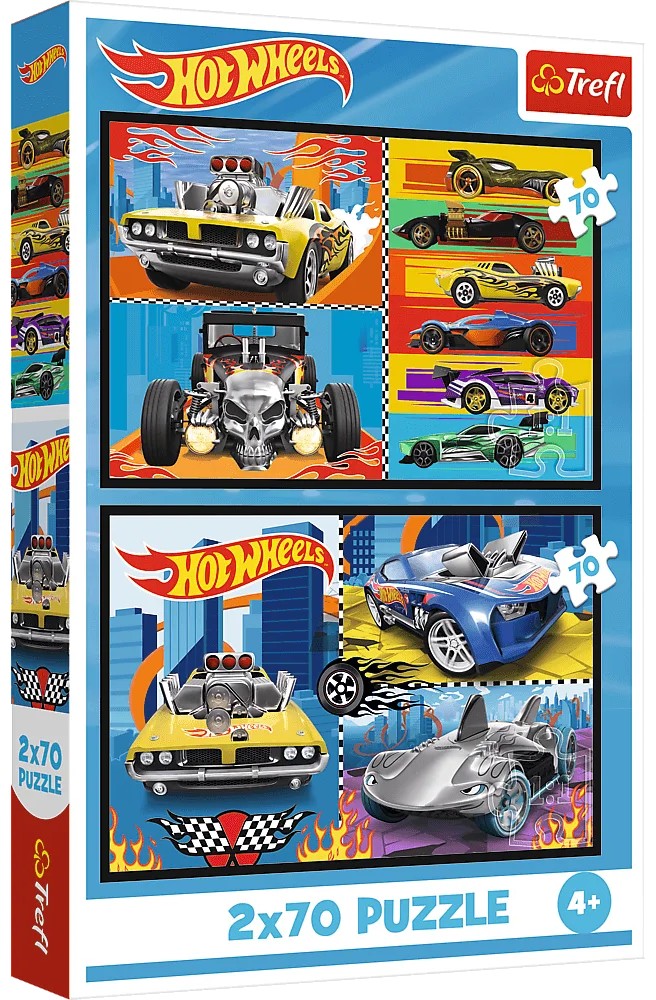 Детски пъзел Trefl от 2 x 70 части - Hot Wheels