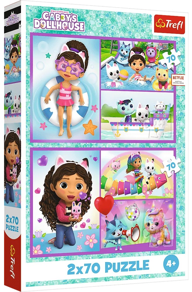 Детски пъзел Trefl от 2 x 70 части - Играйте с Габи