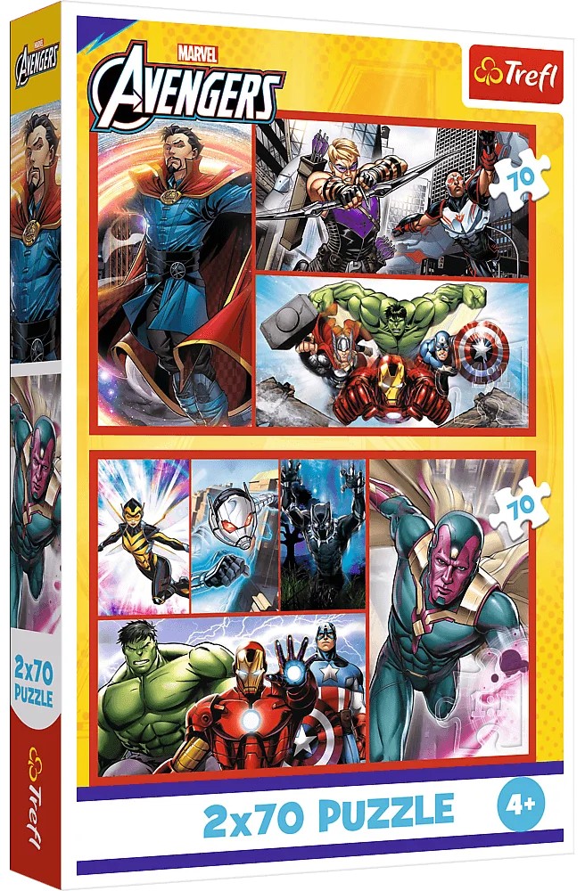 Детски пъзел Trefl от 2 x 70 части - Стани герой с Марвел