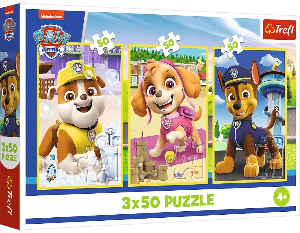 Детски пъзел Trefl от 3 x 50 части - Пес патрул