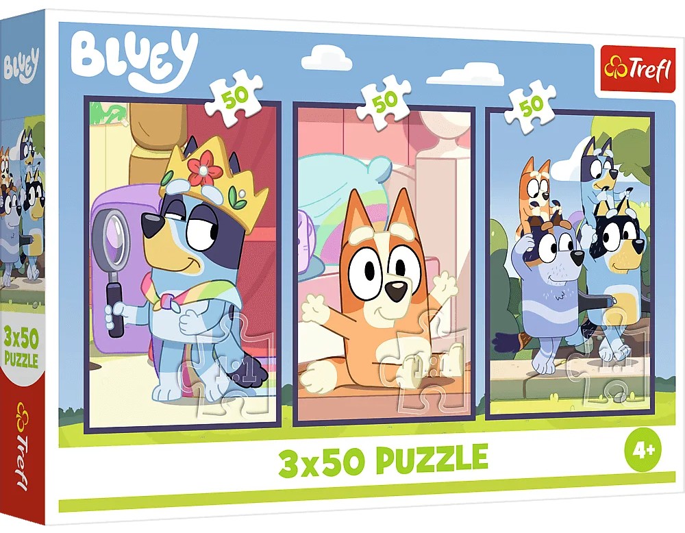 Детски пъзел Trefl от 3 x 50 части - Семейството на Блуи