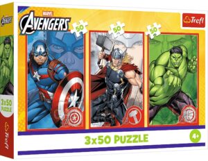 Детски пъзел Trefl от 3 x 50 части - Твоят герой