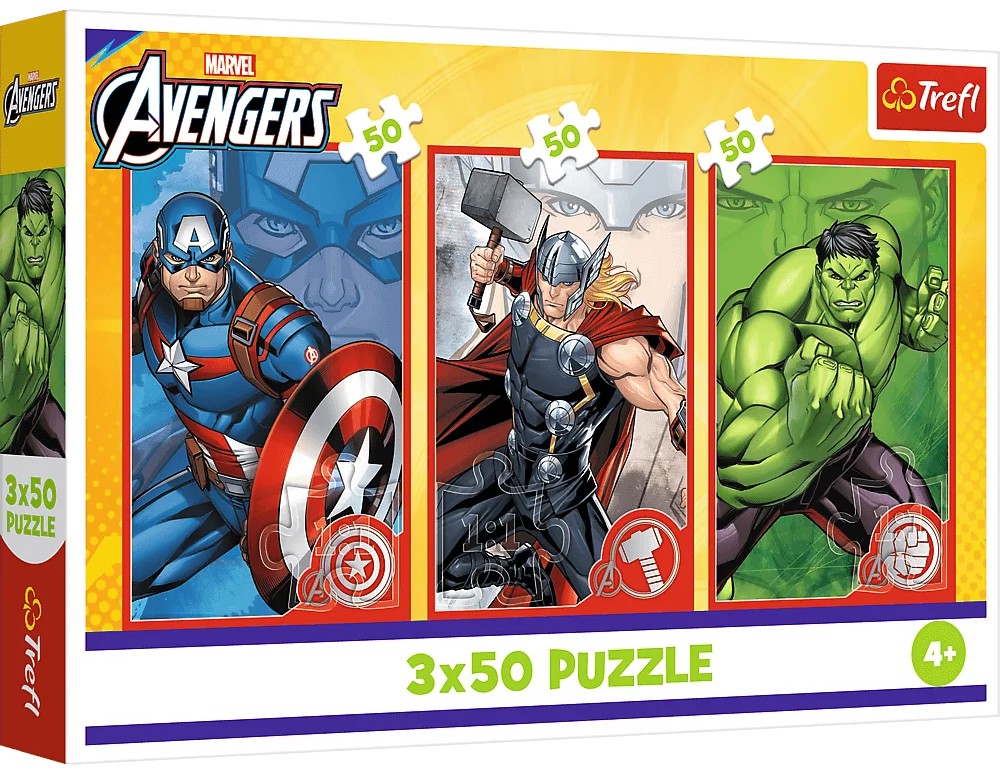 Детски пъзел Trefl от 3 x 50 части - Твоят герой
