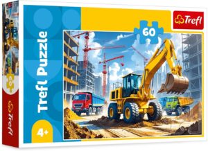Детски пъзел Trefl от 60 части - Багер товарач