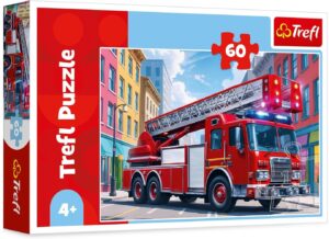 Детски пъзел Trefl от 60 части - Пожарна кола