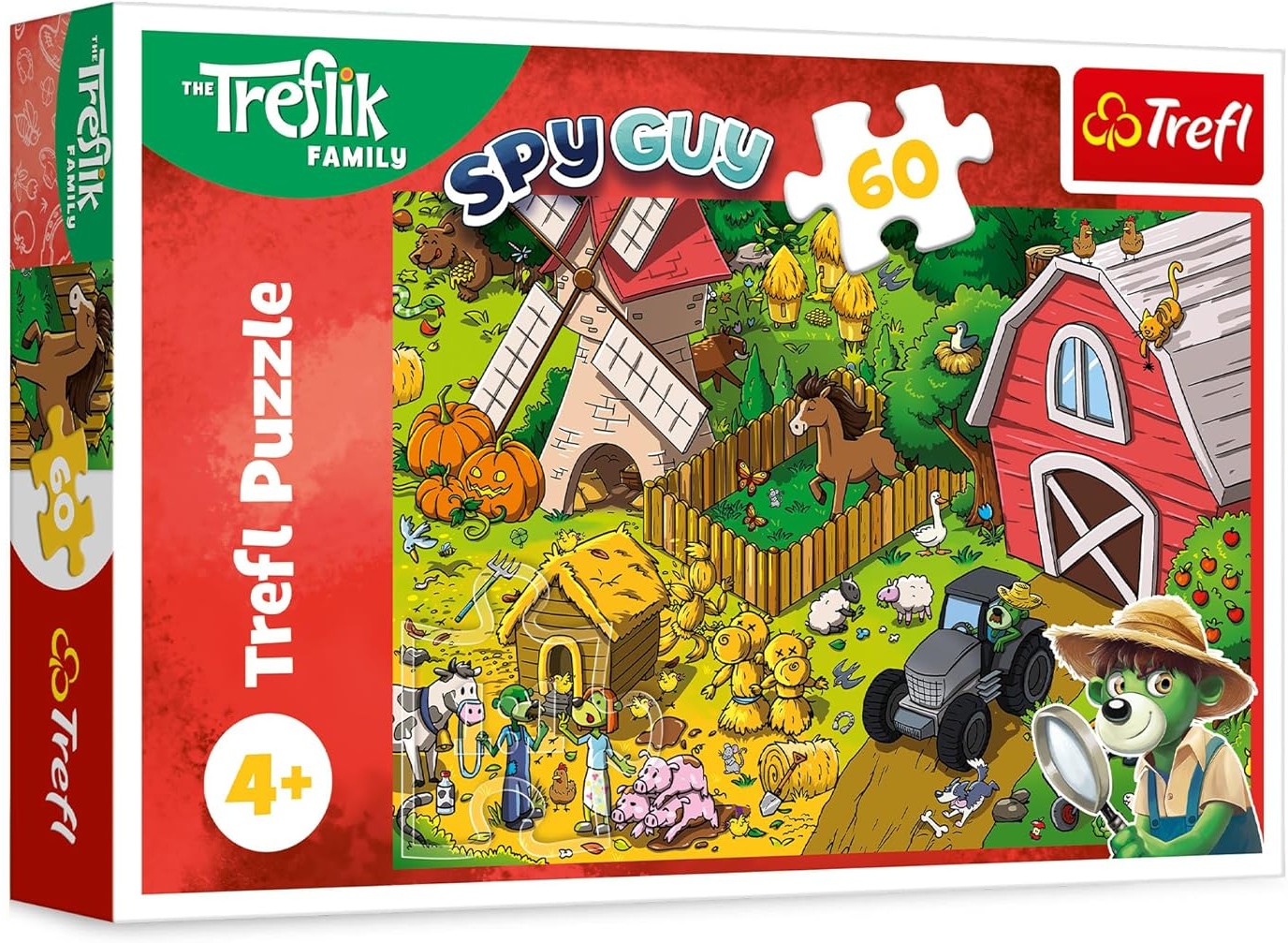 Детски пъзел Trefl от 60 части - Трефликс във фермата