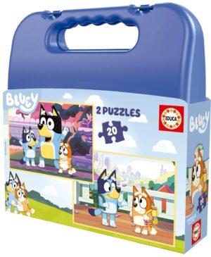 Детски пъзел в куфарче Educa от 2 х 20 части - Блуи