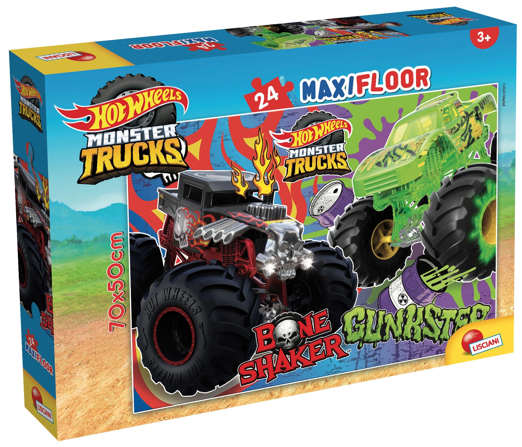 Детски пъзел за под Lisciani от 24 XXL части - Hot Wheels