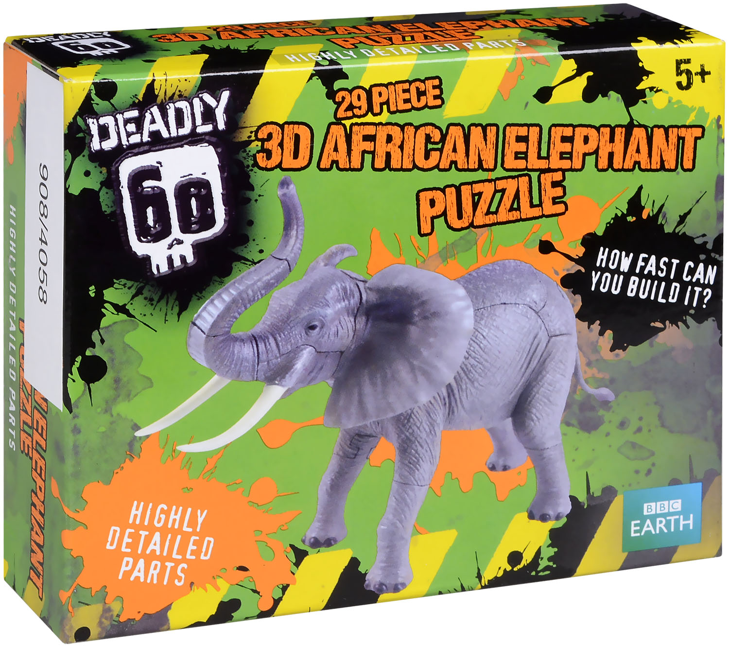 3D пъзел Deadly 60 от 29 части - Африкански слон